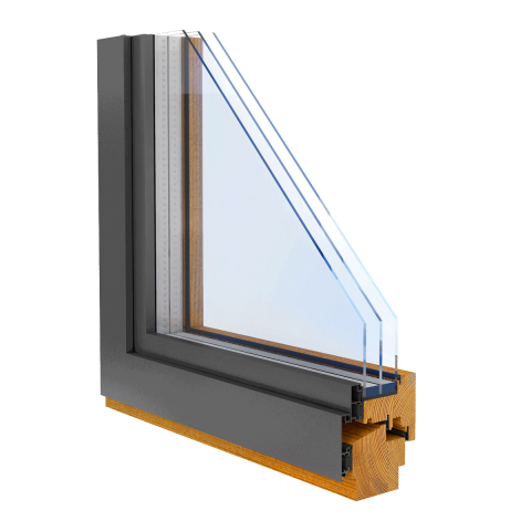 Holz Aluminium Fenster PREMIUM 80 links