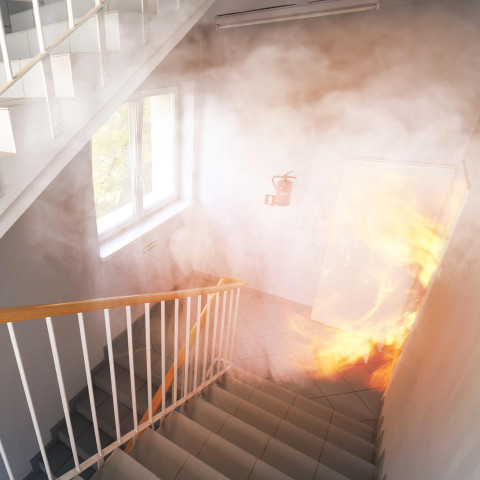 Brandschutzfenster im Treppenhaus